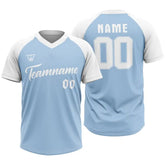 Custom Blue-White Split Throwback Baseball Jersey